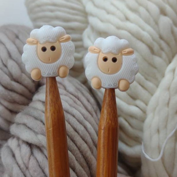 Sheep Knitting Needle Stitch Stoppers. Needle Protectors. Knitting Needle Stoppers. Knitting Notions, Accessories, Supplies, Tools.