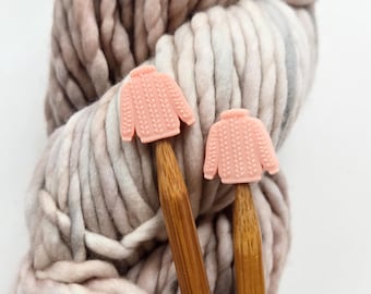 Pink Knit Sweater Knitting Needle Stitch Stoppers US 3-15 Protectors