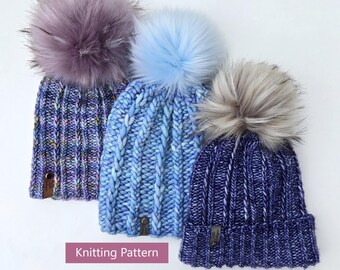 Enlaced Beanie Knitting Pattern, Knit Hat (PDF Pattern). Advanced Beginner