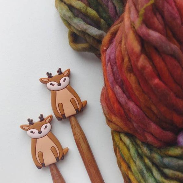 Fawn Knitting Needle Stitch Stoppers. Needle Protectors. Knitting Needle Stoppers. Knitting Notions, Accessories, Supplies, Tools.