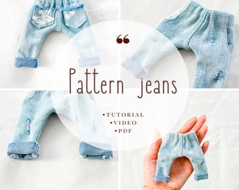 Jeans for doll Rag doll pattern Doll outfits pattern