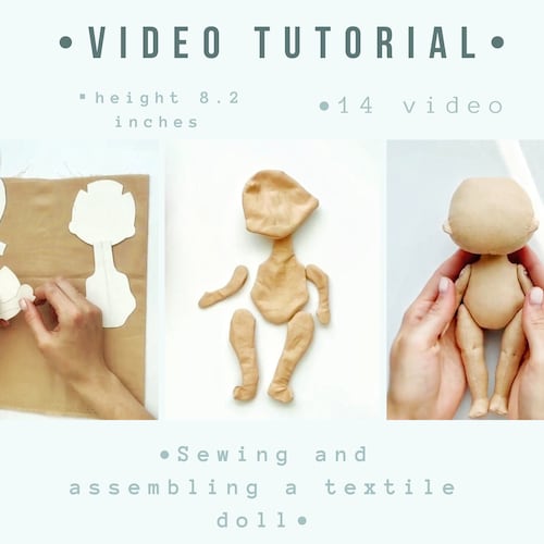 Video Tutorial on Sewing a Doll Cloth Doll Rag Doll Pattern - Etsy