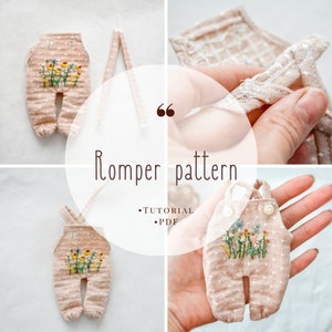 Doll Romper Pattern, Doll Clothes Making Tutorial, Doll Dress Pattern, Doll Sewing Pattern, Doll&#39;s Jumpsuit Making Tutorial, Doll Making