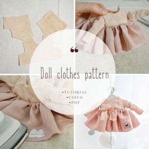 Clothes for dolls 8.2 inch Cloth doll pattern Cloth doll sewing Rag doll pattern