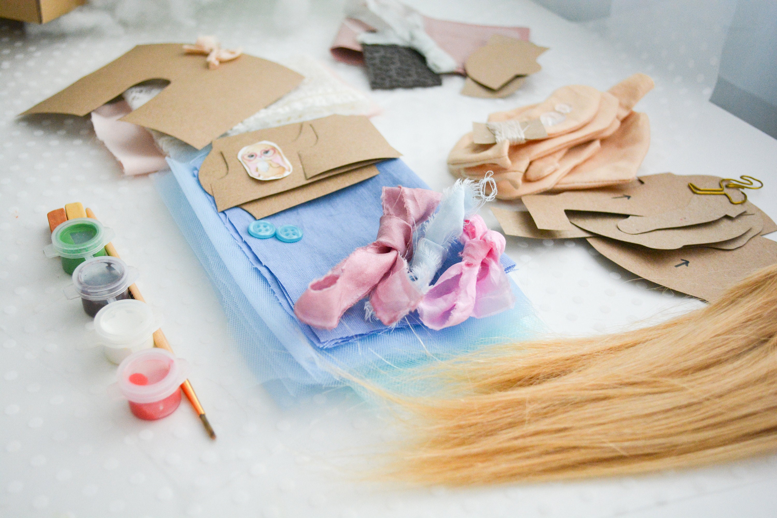 Set for making doll Kits Doll making set Doll skin fabric Soft Etsy