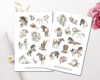 Horse Sticker Set - Journal Stickers, Planner Stickers, Stickers, Stickers Animals, Riding, Hobby, Leisure, Farm, Horse, Horse Girl, Tournament