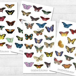 Set adesivi farfalle - Adesivi per diario, adesivi Natura, Giardino, Insetti, Colorato, Primavera, Prato, Foglio di adesivi, Estate