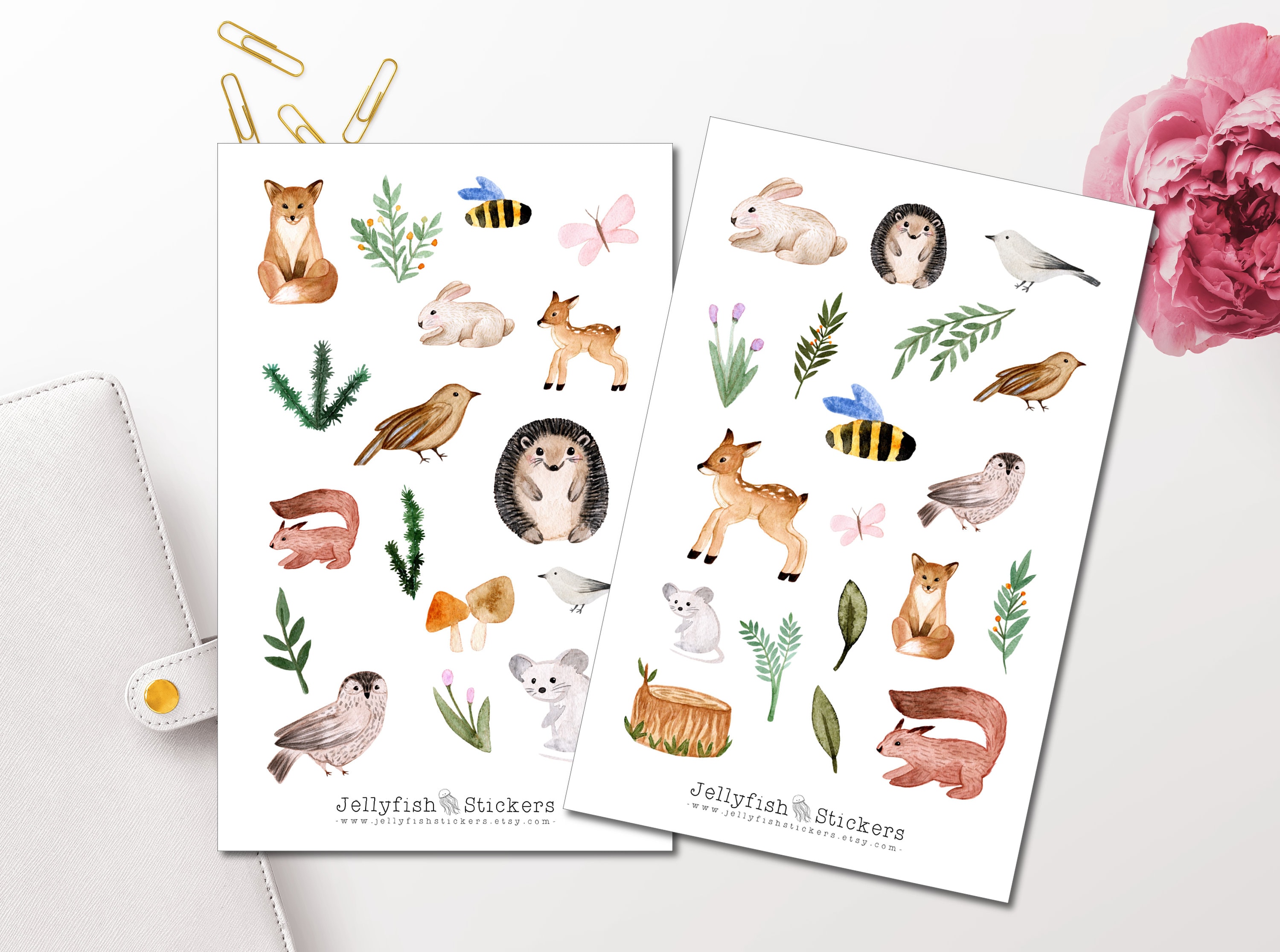 Forest Animals Sticker Set Cute Stickers Journal Stickers Etsy