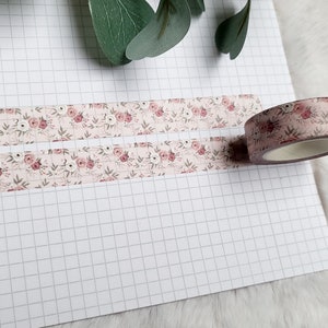 Washi Tape Blumen - rosa, Rosen, Garten, Natur, floral, geblümt, Vintage