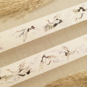 Design Washi Tape Kranich - Vogel, Kraniche, Japan, Vögel, Himmel, Wolken, Märchen, Scrapbooking, basteln, Klebeband, Material
