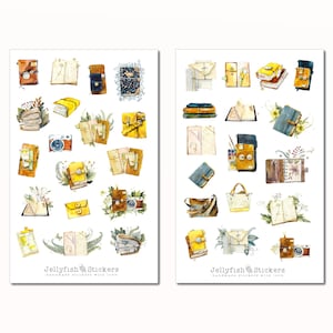 Stickerset voor notitieboeken - Stickers, dagboekstickers, plannerstickers, stickers voor lezen, boek, notities, planning, thuis, brieven, schrijven