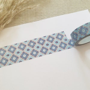 Washi Tape Mosaik - Muster, blau, Scrapbooking, basteln, Klebeband, Material