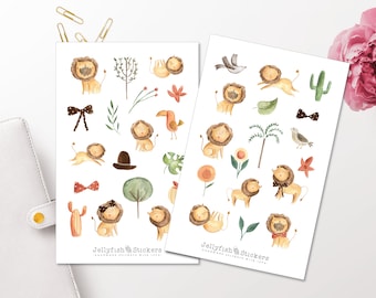 Motten & Blumen Sticker Set – 2 Bögen (18x11 Cm), Mattes Papier, Für Journal, Planer & Scrapbooking