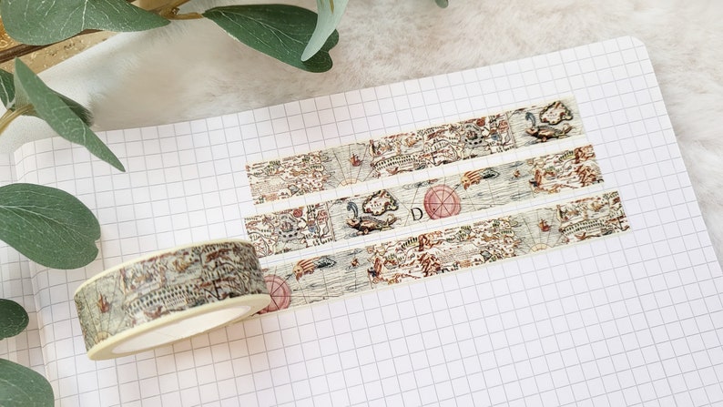 Washi Tape Weltkarte Landkarte, Vintage, Meer, Länder, Reisen, Urlaub, Land, Schiffe, Welt Bild 5