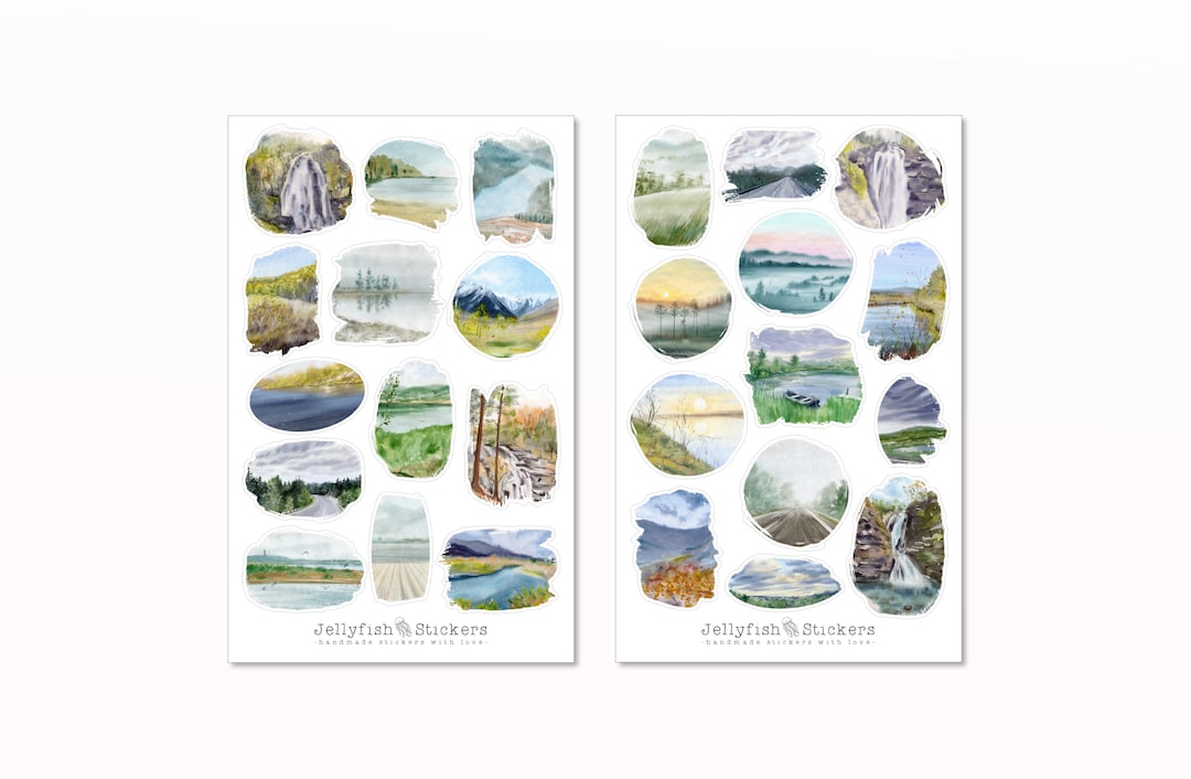 Landscape Sticker Set - Journal Stickers, Planner Stickers, Holiday ...