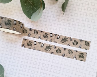 Washi Tape Insekten - Natur, Pflanzen, Garten, Vintage, Schwarz-weiß, Käfer