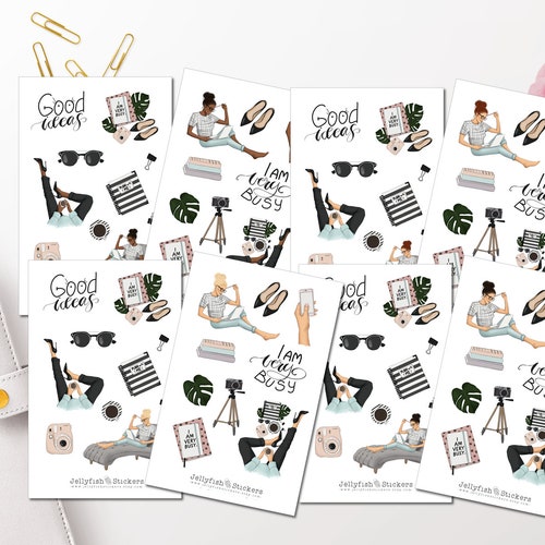 Girls Travel Sticker Set Stickers Journal Sticker Planner Etsy