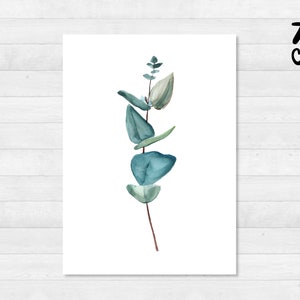 Eukalyptus Postkarten Set DIN A6 Karte, Geschenk, Bild, Garten, Floral, Print, Grußkarte, Schreiben, Post, Grün, Garten 3