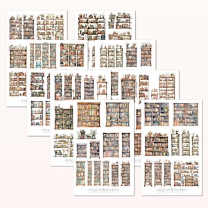 Set di adesivi per sala lettura - Adesivi, adesivi per diari, libri di adesivi, lettura, libro, topo di biblioteca, topo di biblioteca, casa, accogliente, scaffale
