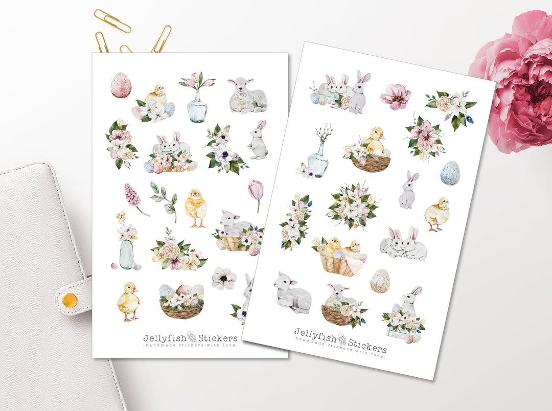 Easter Sticker Set Planner Stickers, Journal Stickers, Garden, Plants ...