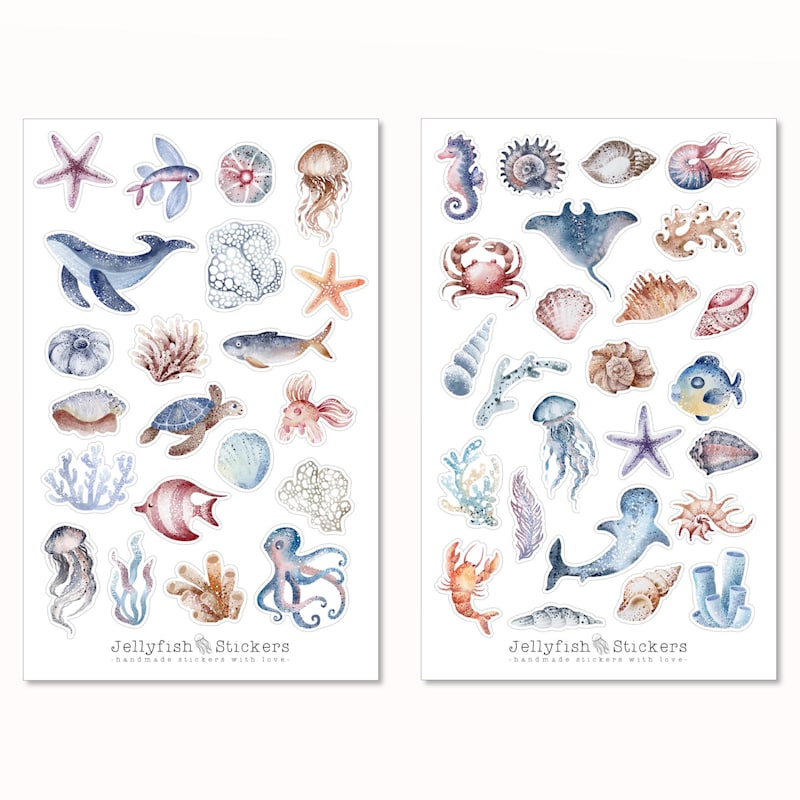 Free Shell Stickers Sea World Stickers - Etsy UK