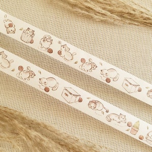 Zaprojektuj taśmę Washi Cat - uroczy, zwierzak, dom, scrapbooking, rzemiosło, taśma, materiał