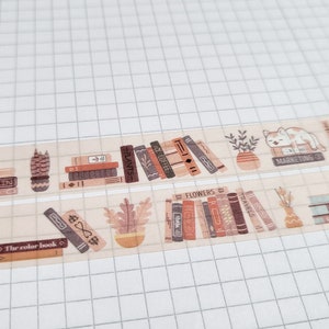 Washi Tape Bücher Buch, lesen, Gegenstände, Elemente, Regal, Katze, Kaktus, Pflanzen Natur, floral, Blumen, Schreibtisch Bild 2