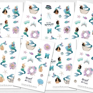 Girls Mermaid Sticker Set - Stickers, Journal Stickers, Planner Stickers, Girls Stickers, Summer, Sea, Glitter, Women, Fairytale