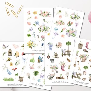 Ensemble d’autocollants de jardin - Autocollant Journal Autocollant Autocollant Nature, Maison, Plantes, Maison, Jardinage, Fleurs, Légumes, Oiseaux