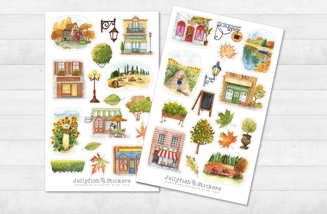 City Autumn Sticker Set - Journal Stickers, Planner Stickers, Stickers ...