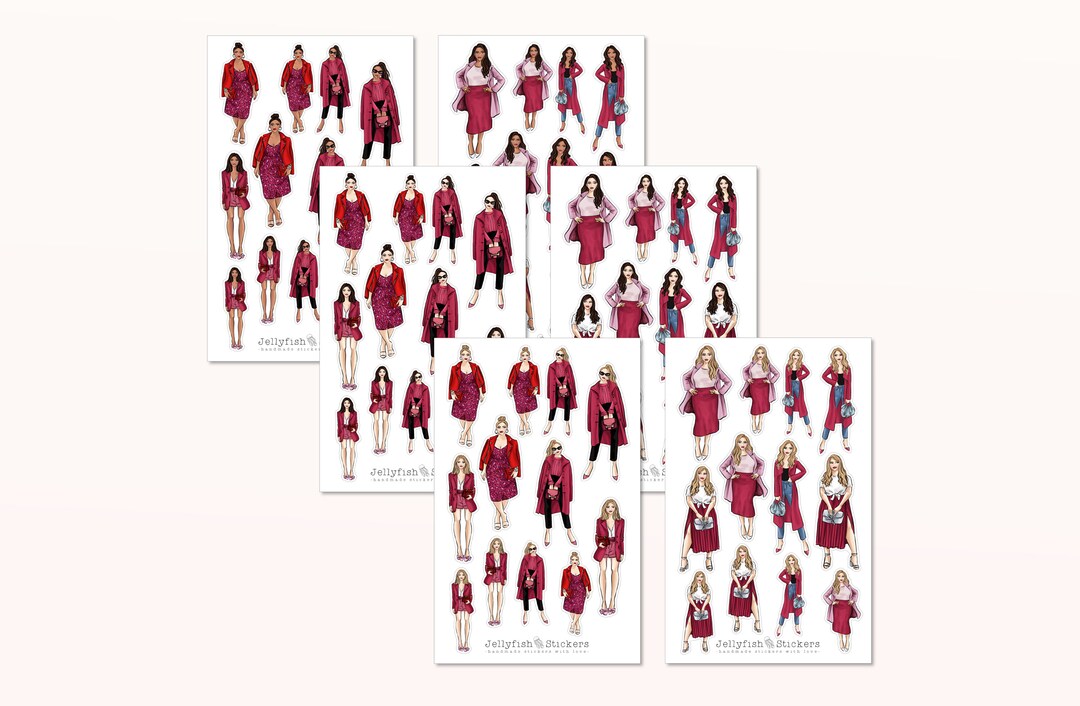 Girl Fashion Sticker Set - Journal Stickers, Planner Stickers, Stickers ...