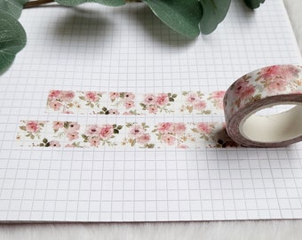 Washi Tape rosa Blumen - Garten, Natur, floral, Blume, Frühling, Vintage