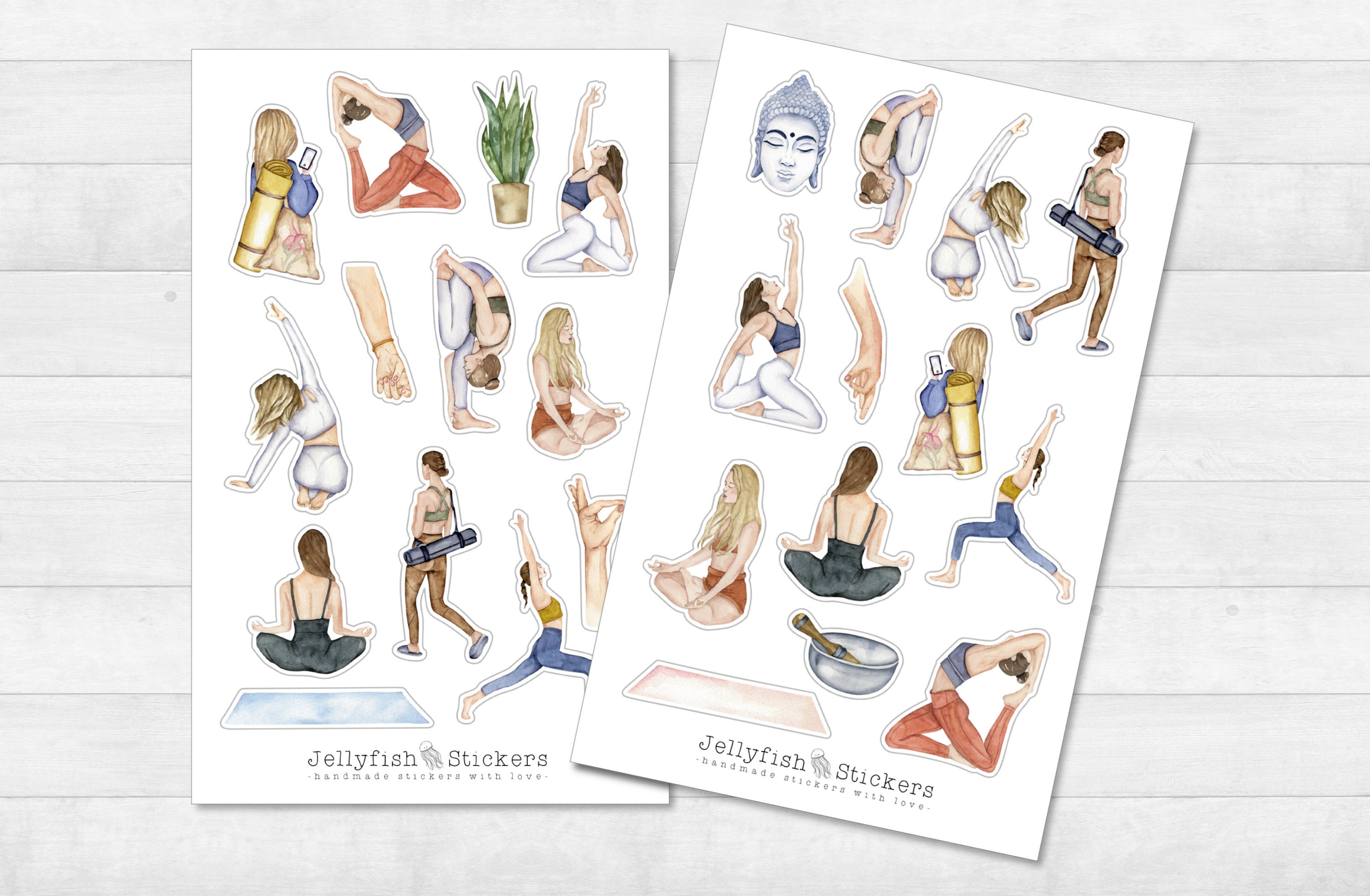YOGA PEACE LOTUS Printable Planner Stickers Yoga Stickers