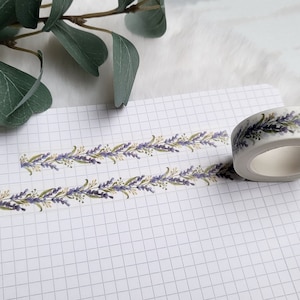 Gavinha de flor de fita Washi - flor, botão, gavinha, natural, verde, roxo, jardim, buquê