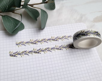 Washi tape flower tendril - flower, bud, tendril, natural, green, purple, garden, bouquet