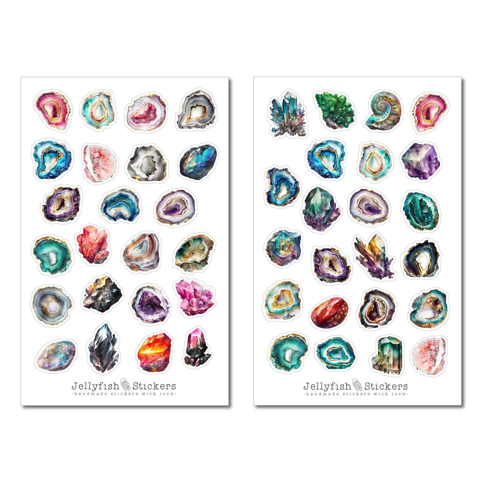 Crystal Syickers Quartz and Crystal Sticker Set - Journal Stickers, Planner Stickers ...