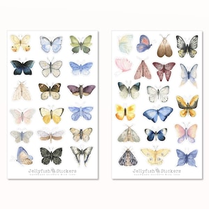 Schmetterlinge Sticker Set - Frühling Garten Bunt Insekten Journal Sticker Planer Sticker Natur Bunte Sticker Sommer