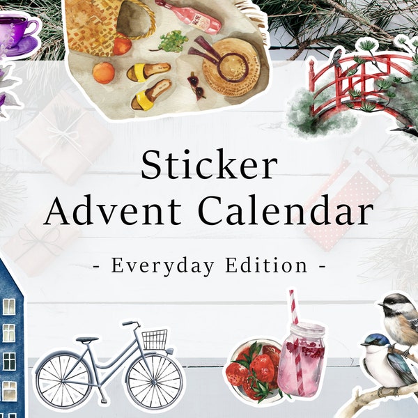 Sticker Advent calendar EVERYDAY - sticker sheet, surprise, Christmas, craft materials, crafts, journal, planner, animals, girls