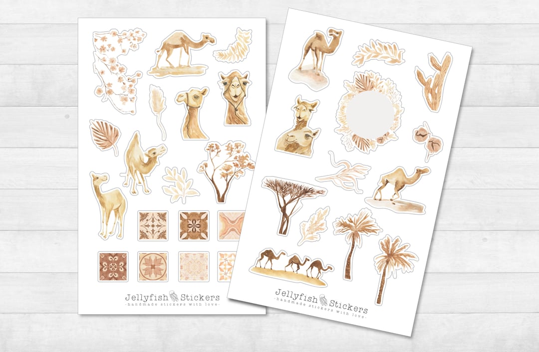 Camel Sticker Set - Journal Stickers, Summer, Africa, Arabia, Desert ...