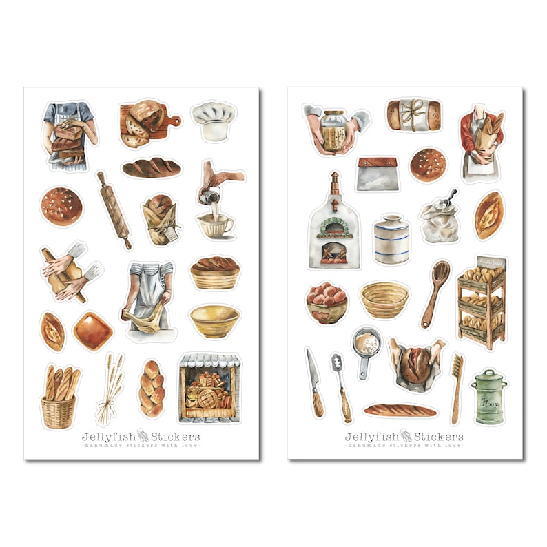 Baker Sticker Set - Sticker Cookbook, Sticker Cooking, Recipe Book ...