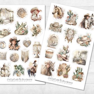 Boho Horse Sticker Set - Autocollants journal, autocollants planificateur, autocollants, filles autocollantes, équitation, passe-temps, loisirs, ferme, cheval, fille de cheval