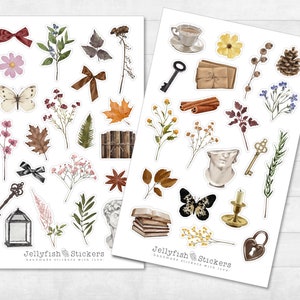 Stickerset met wilde bloemen - Bloemenstickers, Plannerstickers, Plantenstickers, Bloemenstickers, Kleurrijke bloemen, Stickers, Tuin, Natuur, Bos