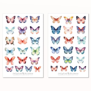 Schmetterlinge Sticker Set - Journal Sticker, Planer Sticker, Insekten, Natur, bunt, Garten, Frühling, Sommer
