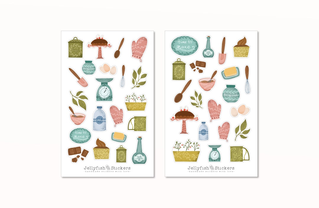 Baking Sticker Set - Stickers for Baking Books, Cookbooks, Cooking ...