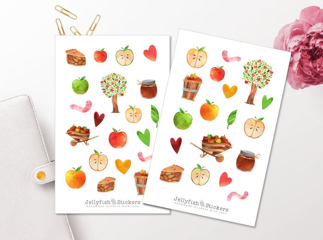 Apfel Sticker Set - Journal Sticker, Planer Sticker, Sticker Äpfel ...