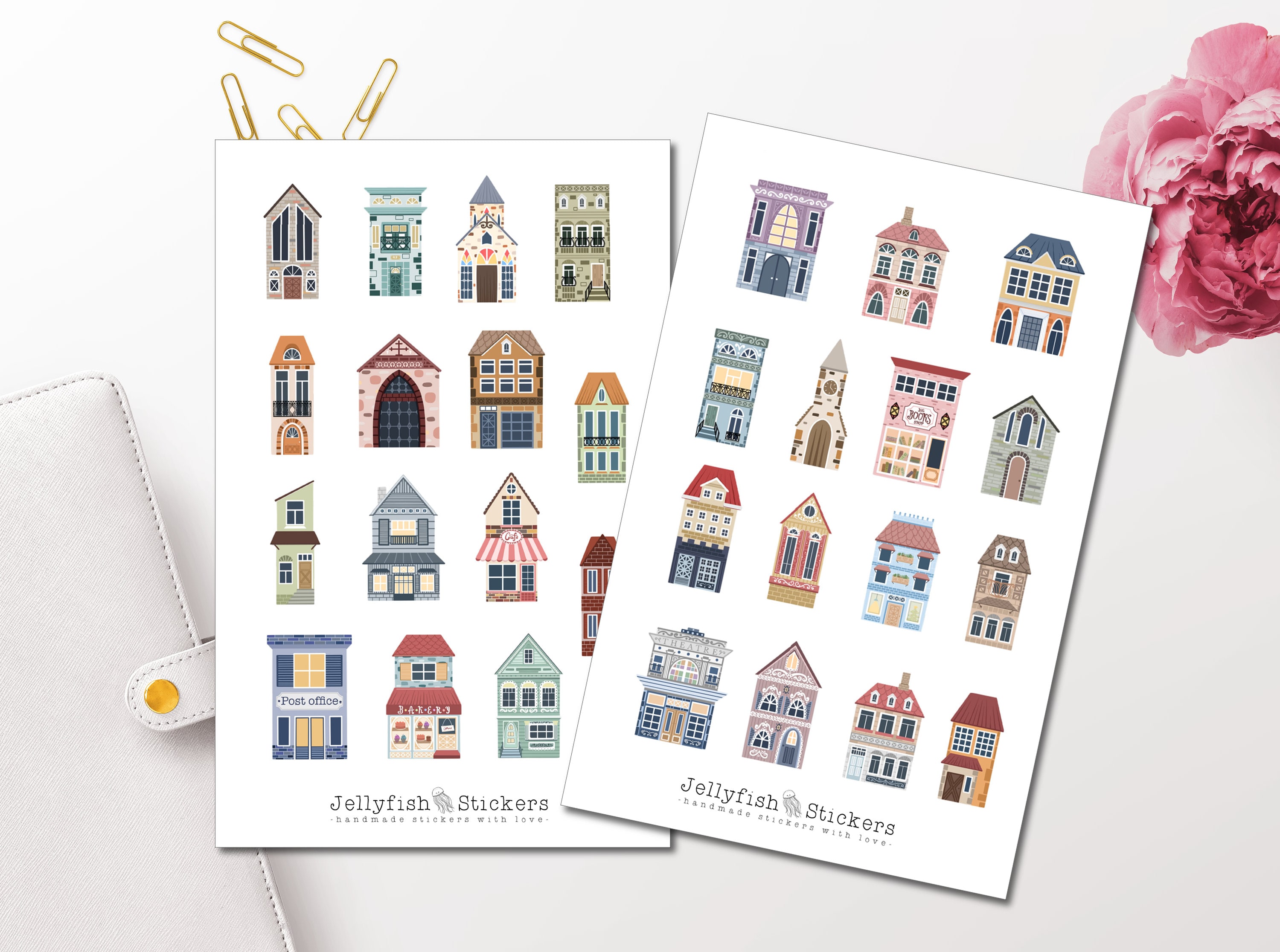 Building Sticker Set - Journal Stickers, Planner Stickers, Stickers ...