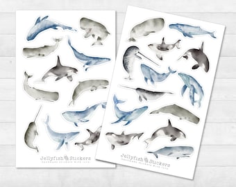 Maritimes Nilpferd Sticker Set – Niedliche Aufkleber Für Planer, Babyalbum & Mehr – 2 Bögen á 180 X 110 Mm