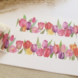 Design Washi Tape Tulpen -Blumen, Natur, Garten, Grün, Pflanzen, Frühling, Scrapbooking, basteln, Klebeband, Material