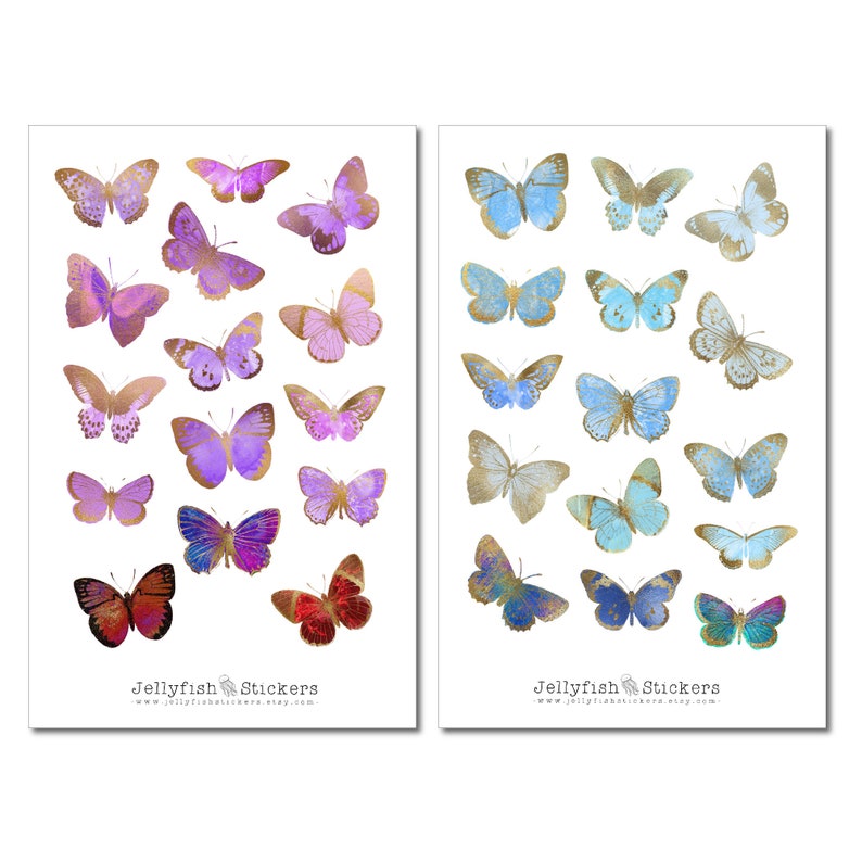 Butterflies Colorful Sticker Set Journal Sticker Stickers Etsy