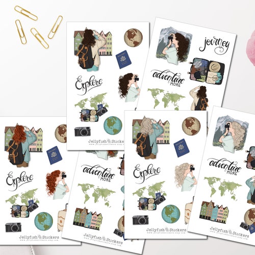 Pflanzenmädchen Sticker Set – Handgefertigte Aufkleber Für Journal, Planer & Mehr